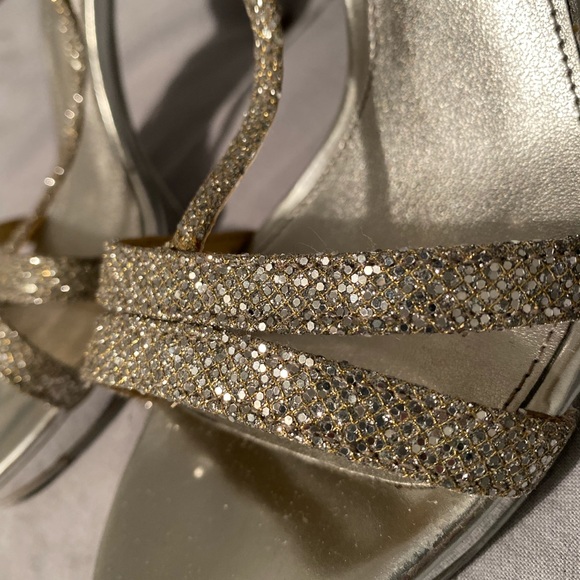 Michael Kors silver sparkle sandal heels - Picture 3 of 6